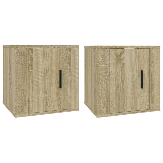 2 Piece Wall-mounted TV Cabinet Set Sonoma Oak 40x34,5x40 cm