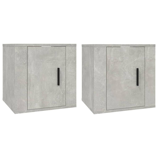 2 Piece Wall-mounted TV Cabinet Set Concrete Grey 40x34,5x40 cm