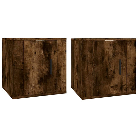 2 Piece Wall-mounted TV Cabinet Set Smoked Oak 40x34,5x40 cm