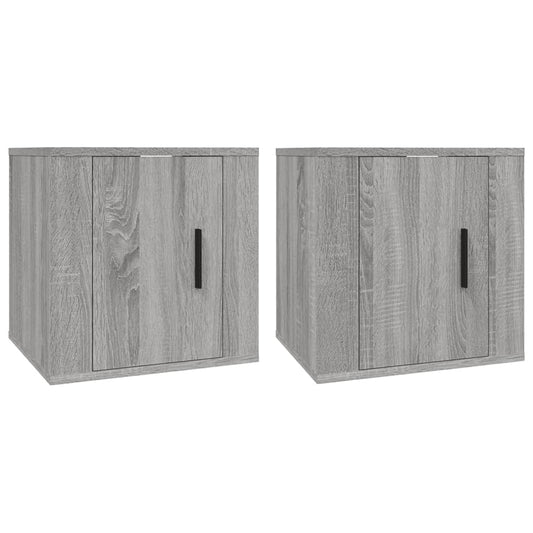 2 Piece Wall-mounted TV Cabinet Set Grey Sonoma 40x34,5x40 cm