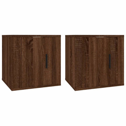 2 Piece Wall-mounted TV Cabinet Set Brown Oak 40x34,5x40 cm