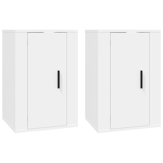2 Piece Wall-mounted TV Cabinet Set White 40x34,5x60 cm
