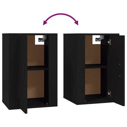 2 Piece Wall-mounted TV Cabinet Set Black 40x34,5x60 cm