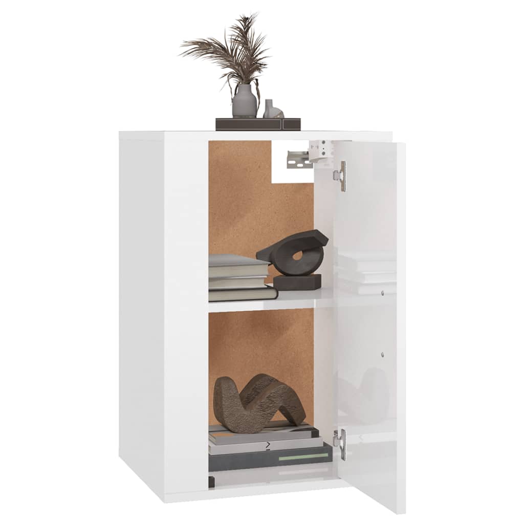 Wall Mounted TV Cabinet High Gloss White 40x34,5x60 cm