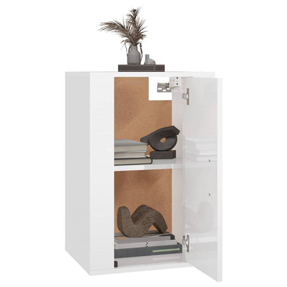 Wall Mounted TV Cabinet High Gloss White 40x34,5x60 cm