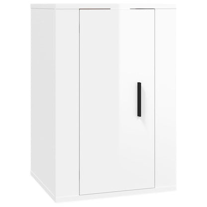 2 Piece Wall-mounted TV Cabinet Set High Gloss White 40x34,5x60 cm