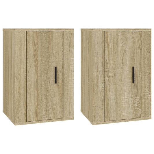 2 Piece Wall-mounted TV Cabinet Set Sonoma Oak 40x34,5x60 cm