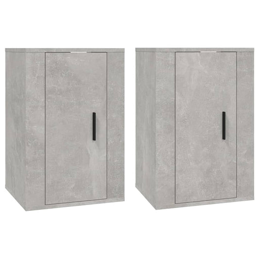 2 Piece Wall-mounted TV Cabinet Set Concrete Grey 40x34,5x60 cm