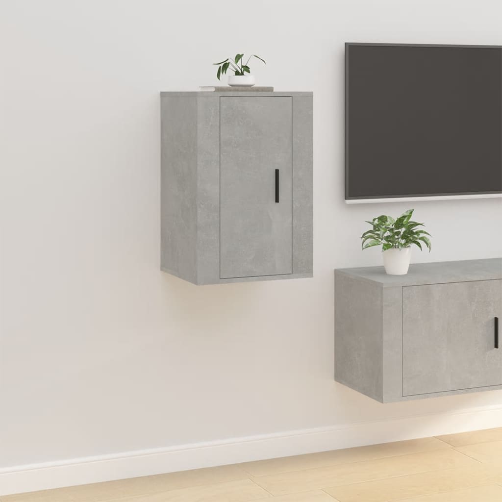 2 Piece Wall-mounted TV Cabinet Set Concrete Grey 40x34,5x60 cm