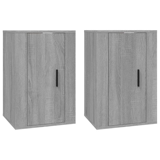 2 Piece Wall-mounted TV Cabinet Set Grey Sonoma 40x34,5x60 cm