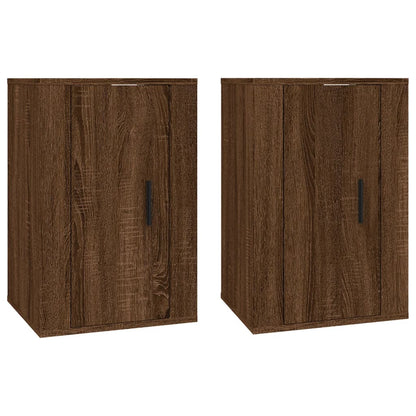 2 Piece Wall-mounted TV Cabinet Set Brown Oak 40x34,5x60 cm