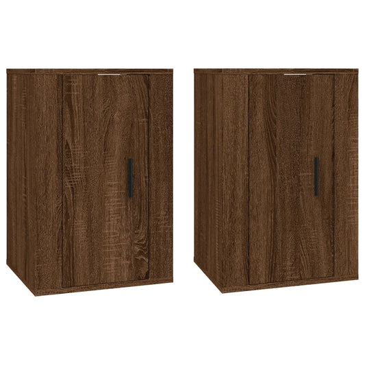 2 Piece Wall-mounted TV Cabinet Set Brown Oak 40x34,5x60 cm