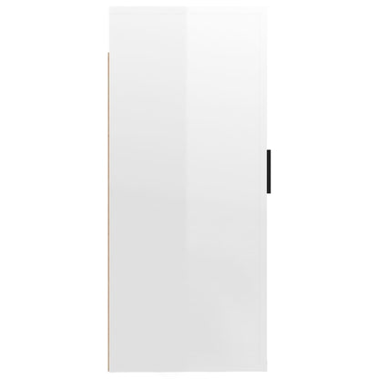 Wall Mounted TV Cabinet High Gloss White 40x34,5x80 cm