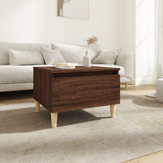Side Table Brown Oak 50x46x35 cm Engineered Wood
