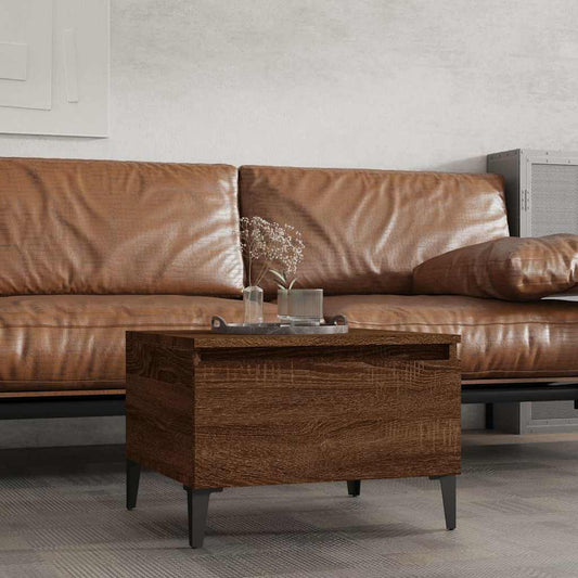 Side Table Brown Oak 50x46x35 cm Engineered Wood