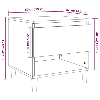 Bedside Table Smoked Oak 50x46x50 Engineered Wood