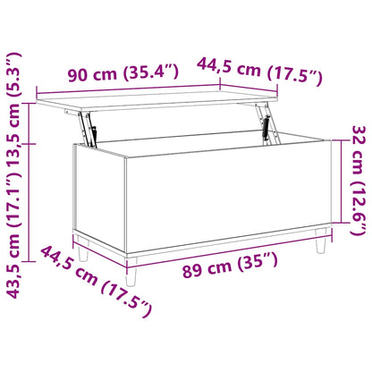 Coffee Table Concrete Grey 90x44.5x45 cm Engineered Wood