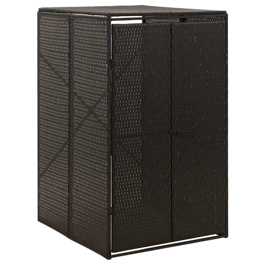 Single Wheelie Bin Shed Black 70x80x117 cm Poly Rattan