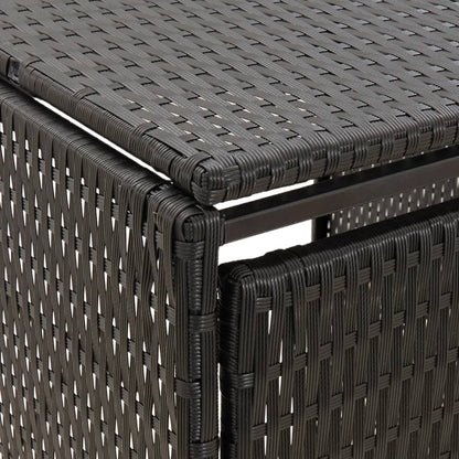 Single Wheelie Bin Shed Black 70x80x117 cm Poly Rattan