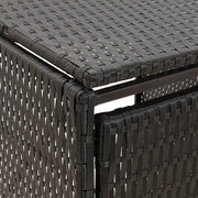 Single Wheelie Bin Shed Black 70x80x117 cm Poly Rattan