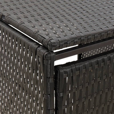 Single Wheelie Bin Shed Black 70x80x117 cm Poly Rattan