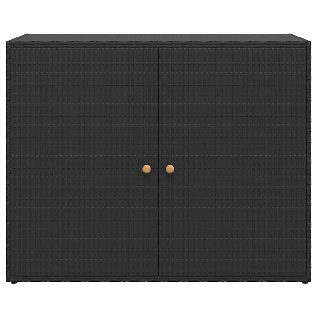 Garden Storage Cabinet Black 100x55.5x80 cm Poly Rattan