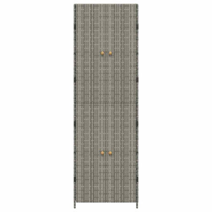 Garden Storage Cabinet Grey 59x40x180 cm Poly Rattan