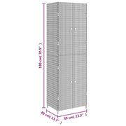 Garden Storage Cabinet Grey 59x40x180 cm Poly Rattan