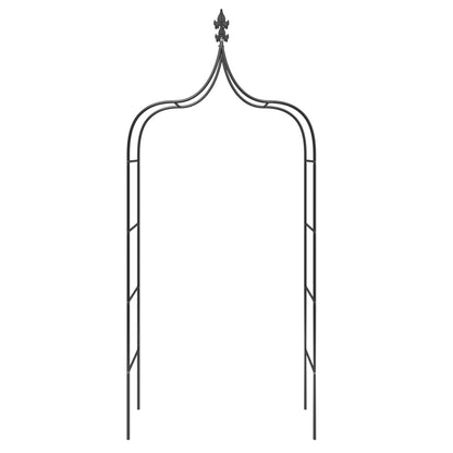 vidaXL Garden Arch Black Powder-coated Steel Large Decorative Inlays