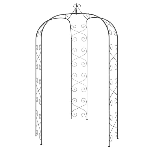 Garden Arch Black Ø180x255 cm Steel