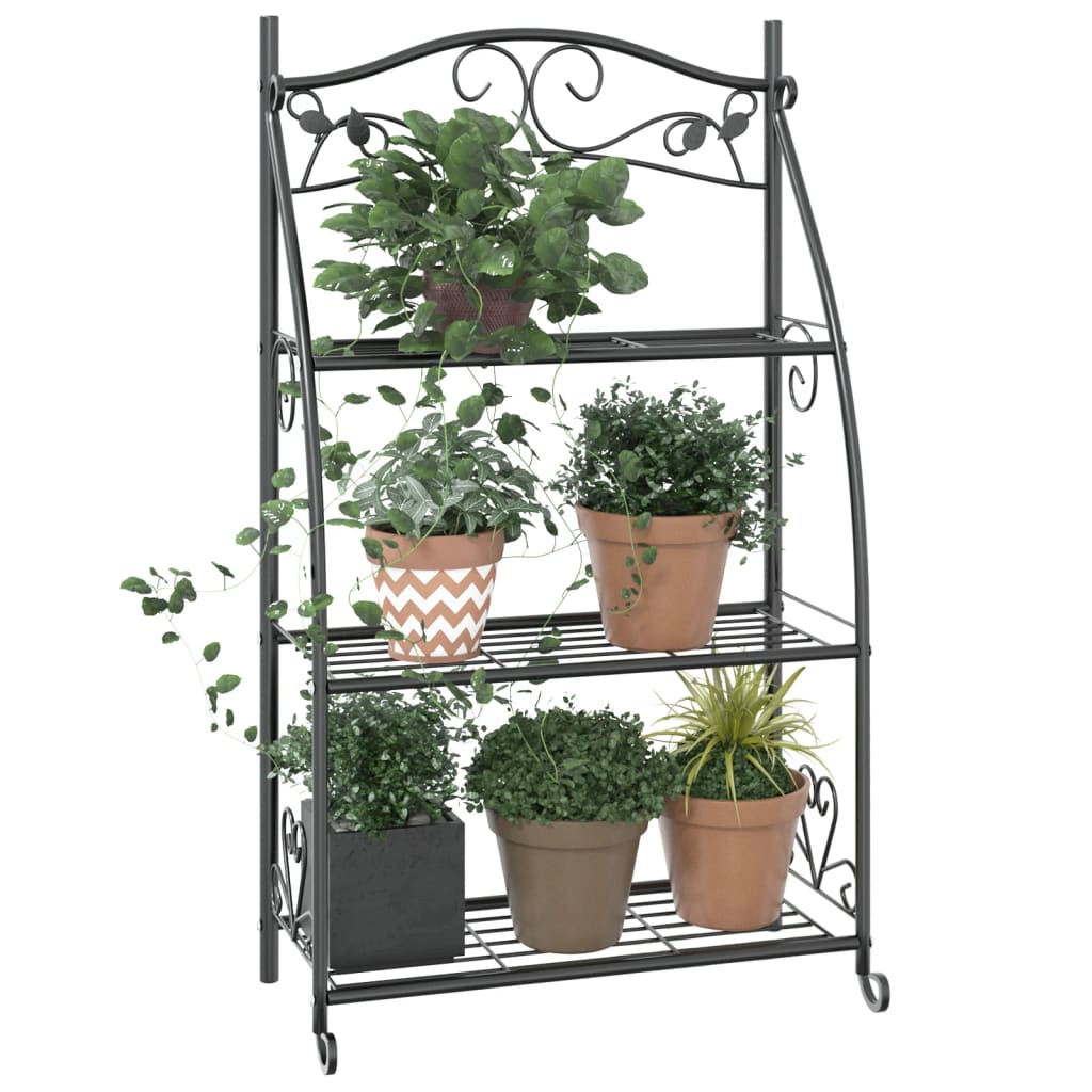 Flower Rack Black Powder-coated Steel Flower Rack Rectangular