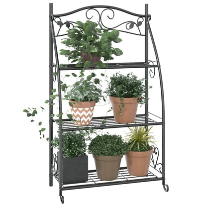 Flower Rack Black Powder-coated Steel Flower Rack Rectangular