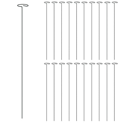 vidaXL Plant Stake Set of 20 Dark Green Steel 24 in Long Tough