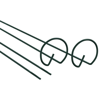vidaXL Plant Stake Set of 20 Dark Green Steel 24 in Long Tough