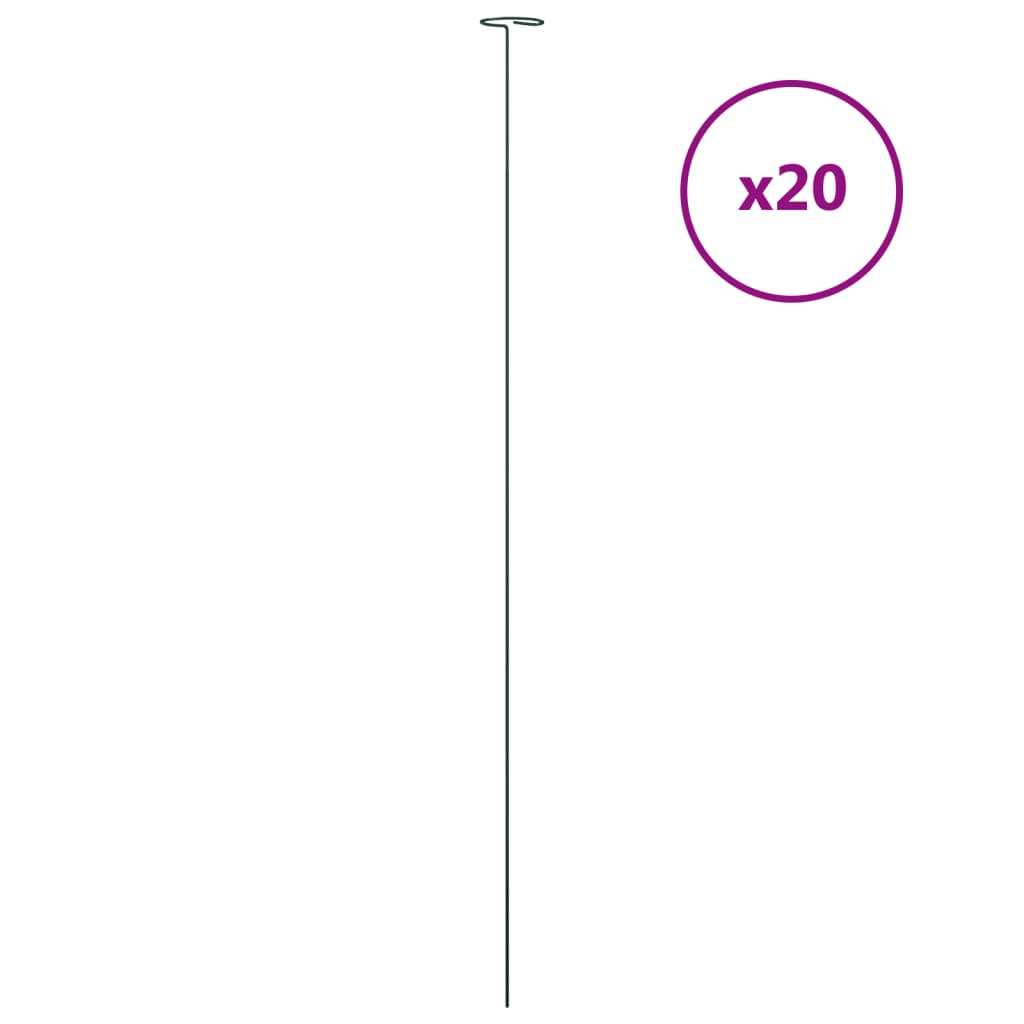 vidaXL Plant Stake Set of 20 Dark Green Steel 36 in long Durable