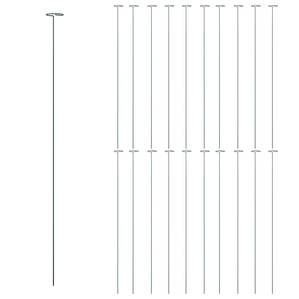 vidaXL Plant Stake Set of 20 Dark Green Steel 36 in long Durable