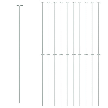 vidaXL Plant Stake Set of 20 Dark Green Steel 36 in long Durable