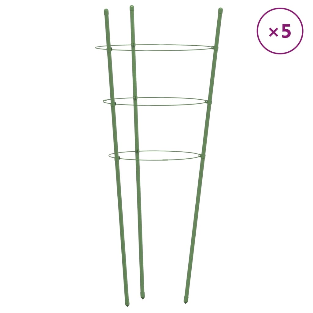 vidaXL Garden Plant Support Set of 5 Green