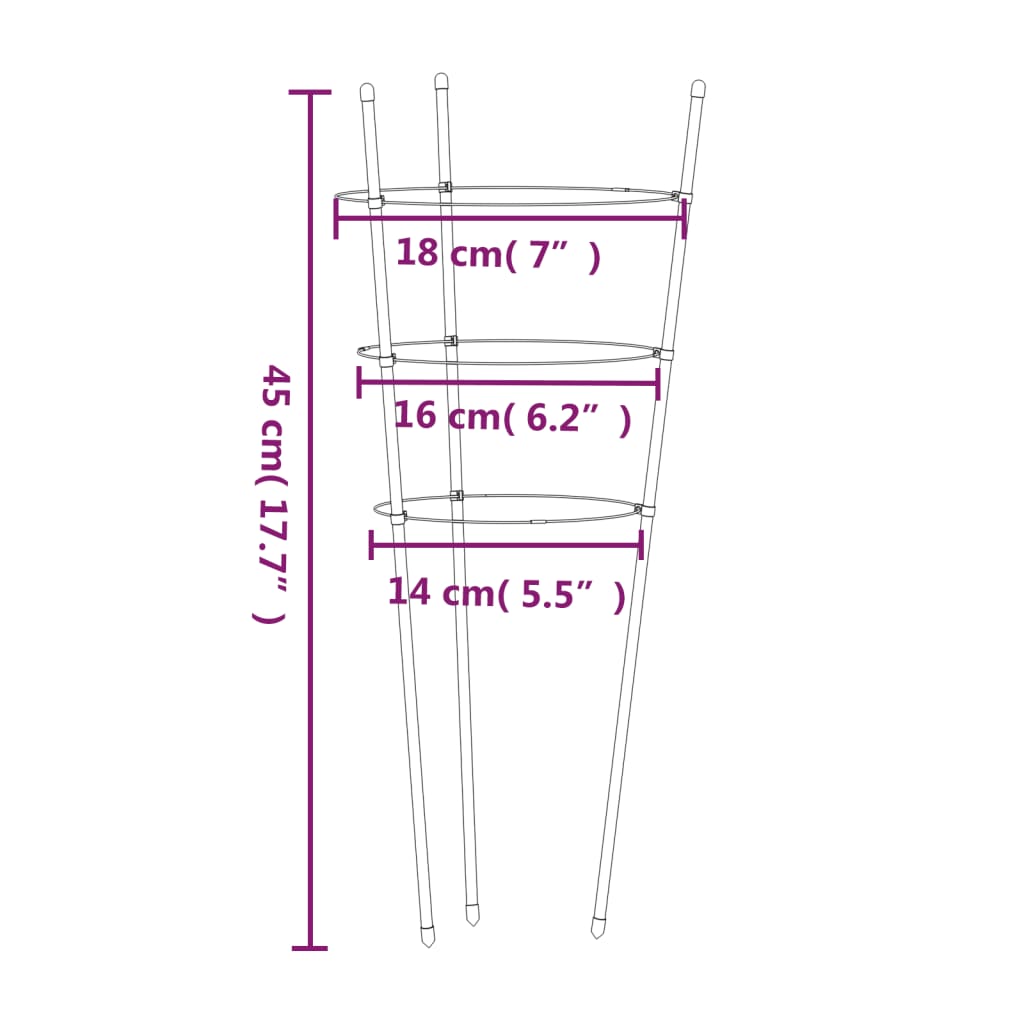 vidaXL Garden Plant Support Set of 5 Green