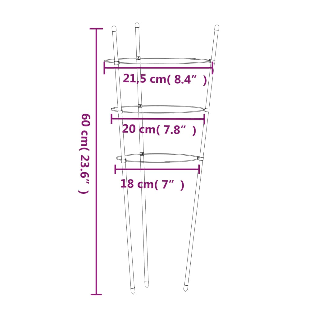 vidaXL Garden Plant Support Set of 5 Green