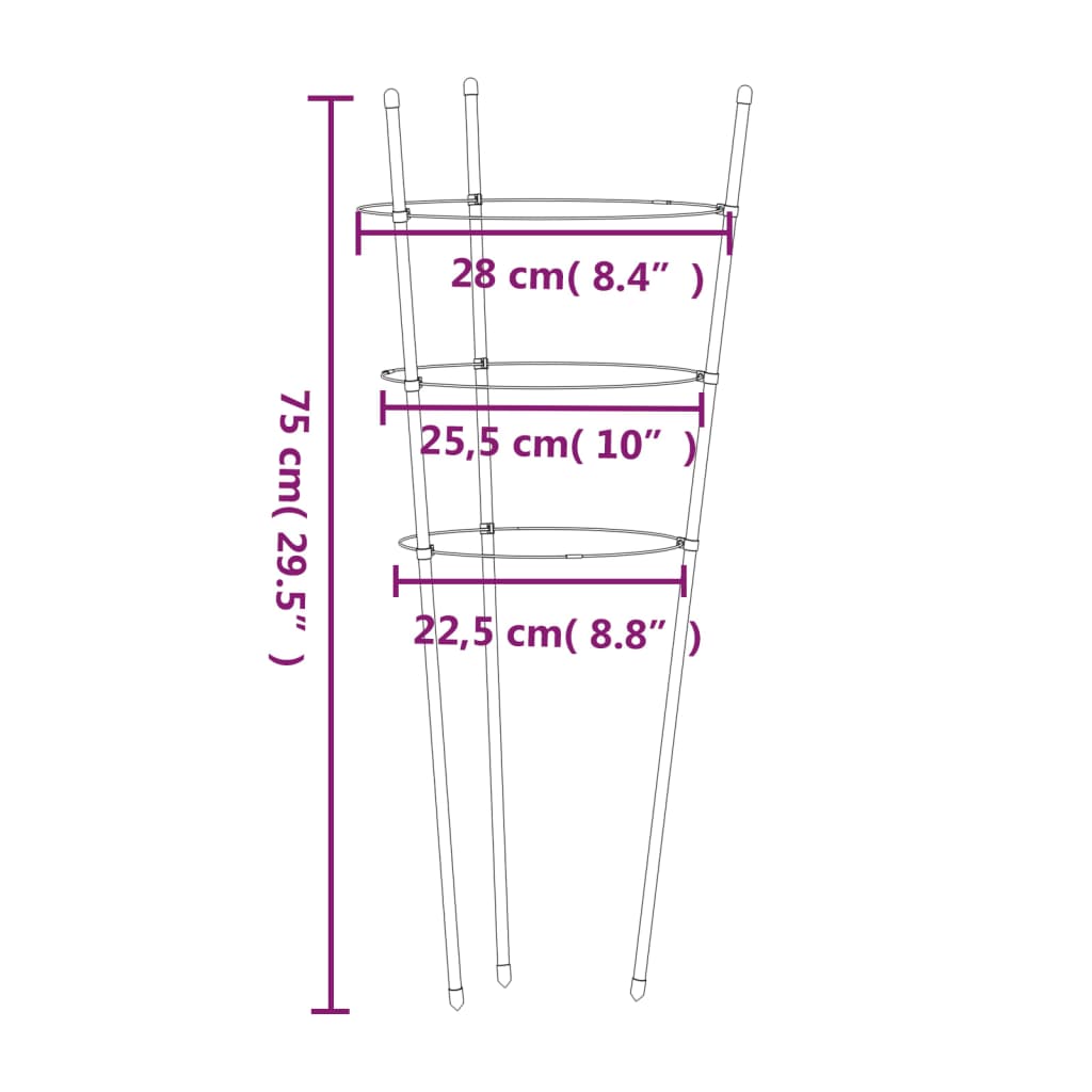 vidaXL Garden Plant Support Set of 5 Green