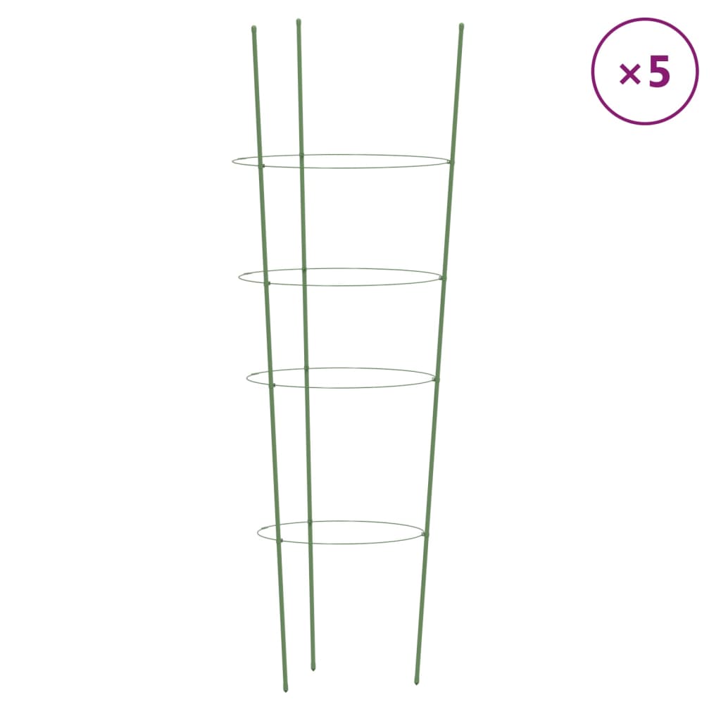 vidaXL Garden Plant Support Set of 5 Green