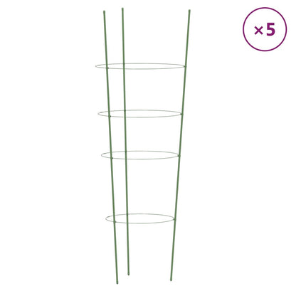 vidaXL Garden Plant Support Set of 5 Green