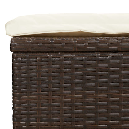 Sunbed with Foldable Roof Brown 83.9"x24.8"x38.2" Poly Rattan