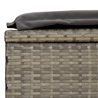 Sunbed with Foldable Roof Gray 83.9"x24.8"x38.2" Poly Rattan