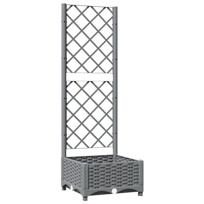 Garden Planter with Trellis Light Grey 40x40x121,5 cm PP