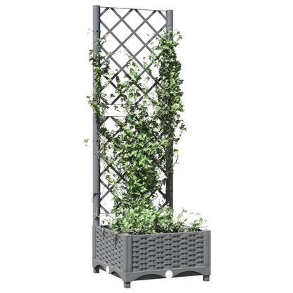 Garden Planter with Trellis Light Grey 40x40x121,5 cm PP