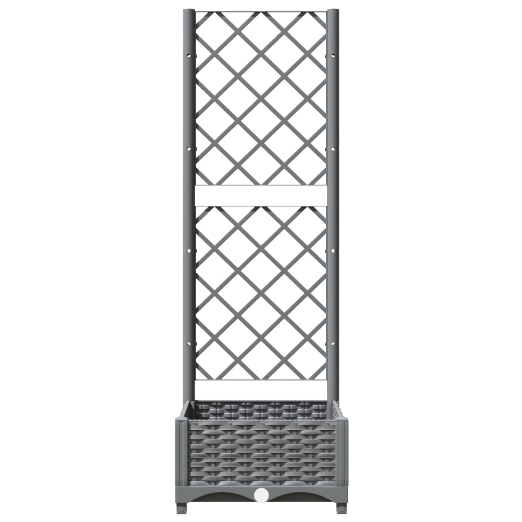 Garden Planter with Trellis Light Grey 40x40x121,5 cm PP