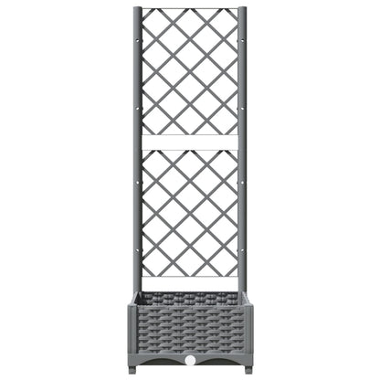 Garden Planter with Trellis Light Grey 40x40x121,5 cm PP