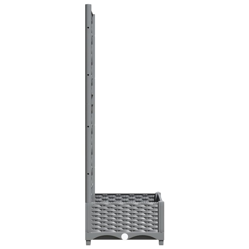 Garden Planter with Trellis Light Grey 40x40x121,5 cm PP